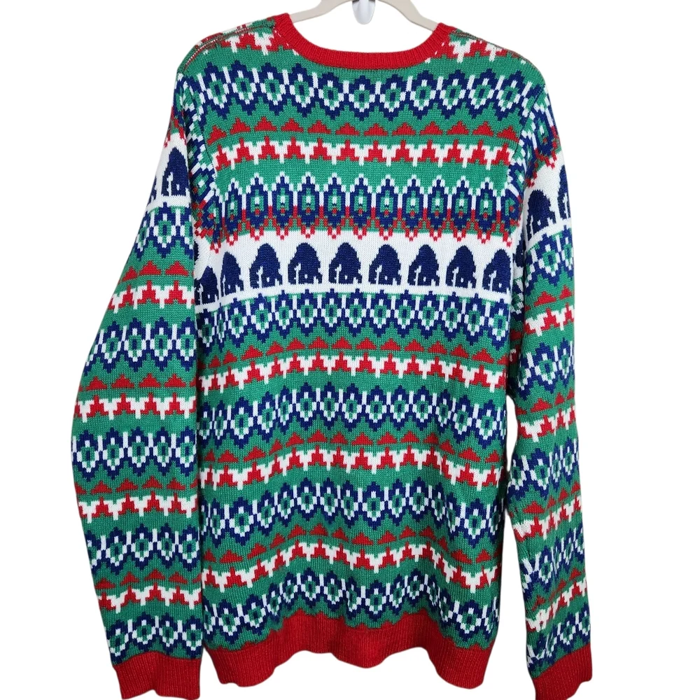 Holiday Time Ugly Christmas Sweater UCS Gorilla Fair Isle Jingle Mens Size XL